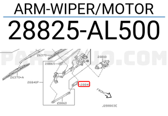 Nissan 28825AL500 ARM-WIPER/MOTOR