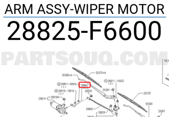 Nissan 28825F6600 ARM ASSY-WIPER MOTOR
