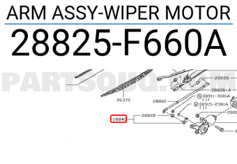Nissan 28825F660A ARM ASSY-WIPER MOTOR
