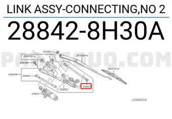 Nissan 288428H30A LINK ASSY-CONNECTING,NO 2