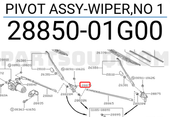 Nissan 2885001G00 PIVOT ASSY-WIPER,NO 1
