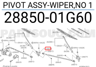 Nissan 2885001G60 PIVOT ASSY-WIPER,NO 1