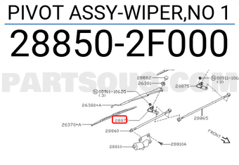 Nissan 288502F000 PIVOT ASSY-WIPER,NO 1