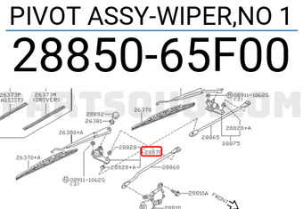 Nissan 2885065F00 PIVOT ASSY-WIPER,NO 1