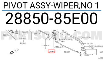 Nissan 2885085E00 PIVOT ASSY-WIPER,NO 1