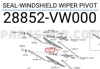 Nissan 28852VW000 SEAL-WINDSHIELD WIPER PIVOT