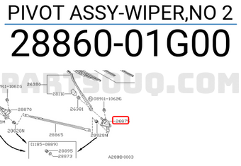 Nissan 2886001G00 PIVOT ASSY-WIPER,NO 2