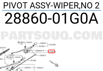 Nissan 2886001G0A PIVOT ASSY-WIPER,NO 2