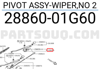 Nissan 2886001G60 PIVOT ASSY-WIPER,NO 2