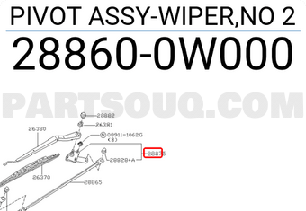 Nissan 288600W000 PIVOT ASSY-WIPER,NO 2