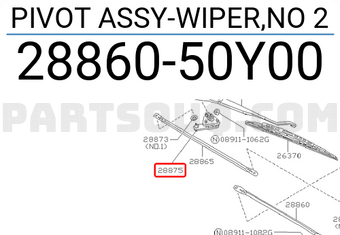 Nissan 2886050Y00 PIVOT ASSY-WIPER,NO 2