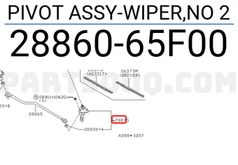 Nissan 2886065F00 PIVOT ASSY-WIPER,NO 2