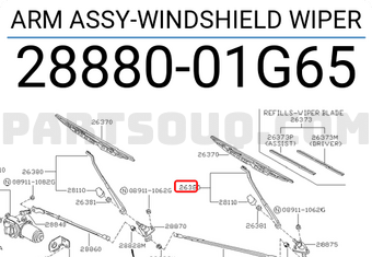 Nissan 2888001G65 ARM ASSY-WINDSHIELD WIPER