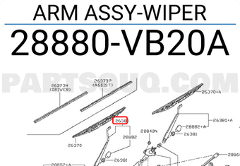 Nissan 28880VB20A ARM ASSY-WIPER