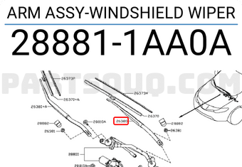 Nissan 288811AA0A ARM ASSY-WINDSHIELD WIPER