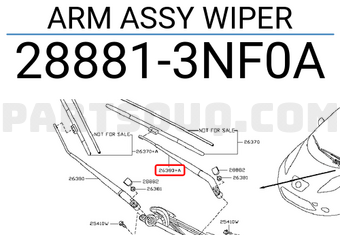 Nissan 288813NF0A ARM ASSY WIPER