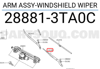Nissan 288813TA0C ARM ASSY-WINDSHIELD WIPER