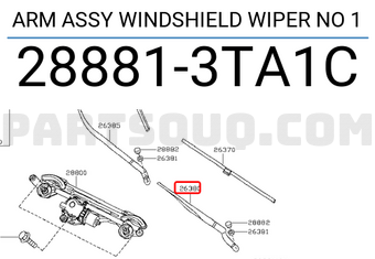 Nissan 288813TA1C ARM ASSY WINDSHIELD WIPER NO 1