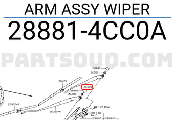 Nissan 288814CC0A ARM ASSY WIPER