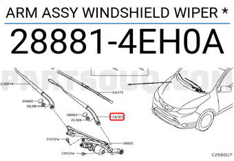 Nissan 288814EH0A ARM ASSY WINDSHIELD WIPER *