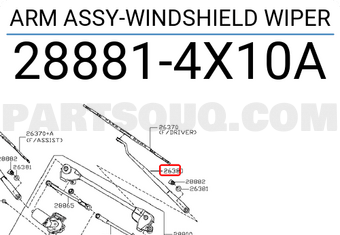 Nissan 288814X10A ARM ASSY-WINDSHIELD WIPER