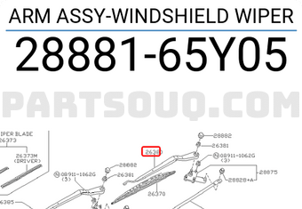 Nissan 2888165Y05 ARM ASSY-WINDSHIELD WIPER