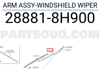 Nissan 288818H900 ARM ASSY-WINDSHIELD WIPER