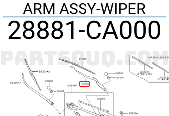 Nissan 28881CA000 ARM ASSY-WIPER