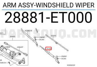 Nissan 28881ET000 ARM ASSY-WINDSHIELD WIPER