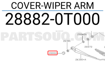 Nissan 288820T000 COVER-WIPER ARM
