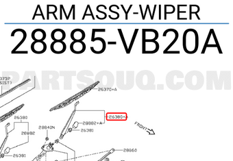 Nissan 28885VB20A ARM ASSY-WIPER