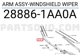 Nissan 288861AA0A ARM ASSY-WINDSHIELD WIPER