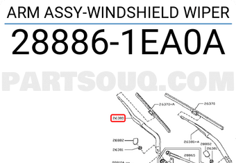 Nissan 288861EA0A ARM ASSY-WINDSHIELD WIPER