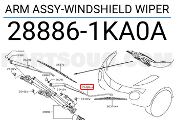 Nissan 288861KA0A ARM ASSY-WINDSHIELD WIPER