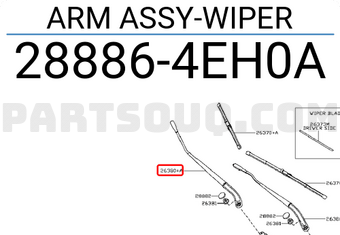 Nissan 288864EH0A ARM ASSY-WIPER
