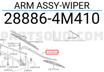 Nissan 288864M410 ARM ASSY-WIPER