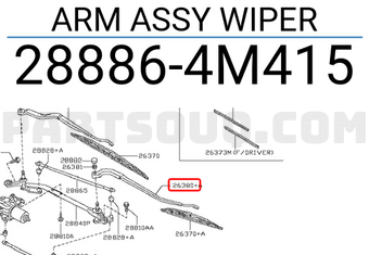Nissan 288864M415 ARM ASSY WIPER