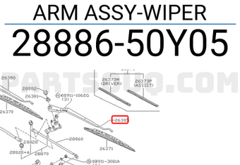 Nissan 2888650Y05 ARM ASSY-WIPER