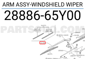 Nissan 2888665Y00 ARM ASSY-WINDSHIELD WIPER