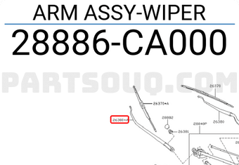 Nissan 28886CA000 ARM ASSY-WIPER