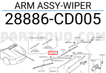 Nissan 28886CD005 ARM ASSY-WIPER