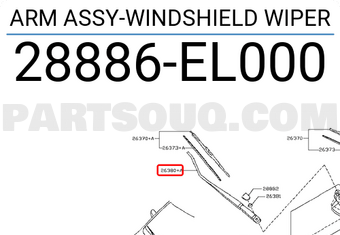 Nissan 28886EL000 ARM ASSY-WINDSHIELD WIPER