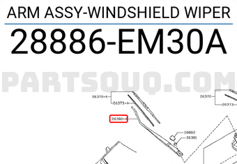 Nissan 28886EM30A ARM ASSY-WINDSHIELD WIPER