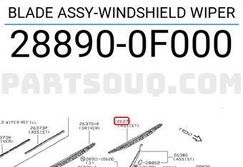 Nissan 288900F000 BLADE ASSY-WINDSHIELD WIPER