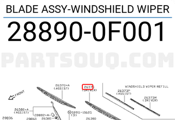 Nissan 288900F001 BLADE ASSY-WINDSHIELD WIPER