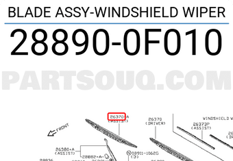 Nissan 288900F010 BLADE ASSY-WINDSHIELD WIPER