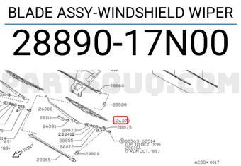 Nissan 2889017N00 BLADE ASSY-WINDSHIELD WIPER