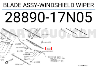 Nissan 2889017N05 BLADE ASSY-WINDSHIELD WIPER