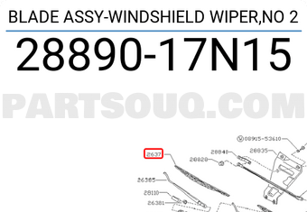 Nissan 2889017N15 BLADE ASSY-WINDSHIELD WIPER,NO 2