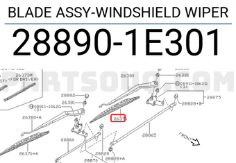 Nissan 288901E301 BLADE ASSY-WINDSHIELD WIPER